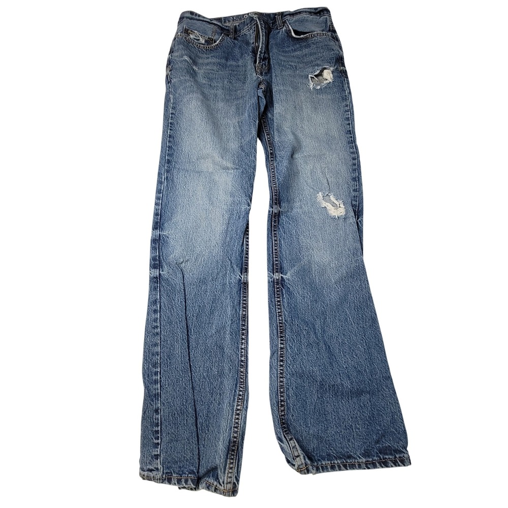 Aeropostale‎ Driggs Slim Bootcut Jeans Mens 31/32 Blue Denim Distressed